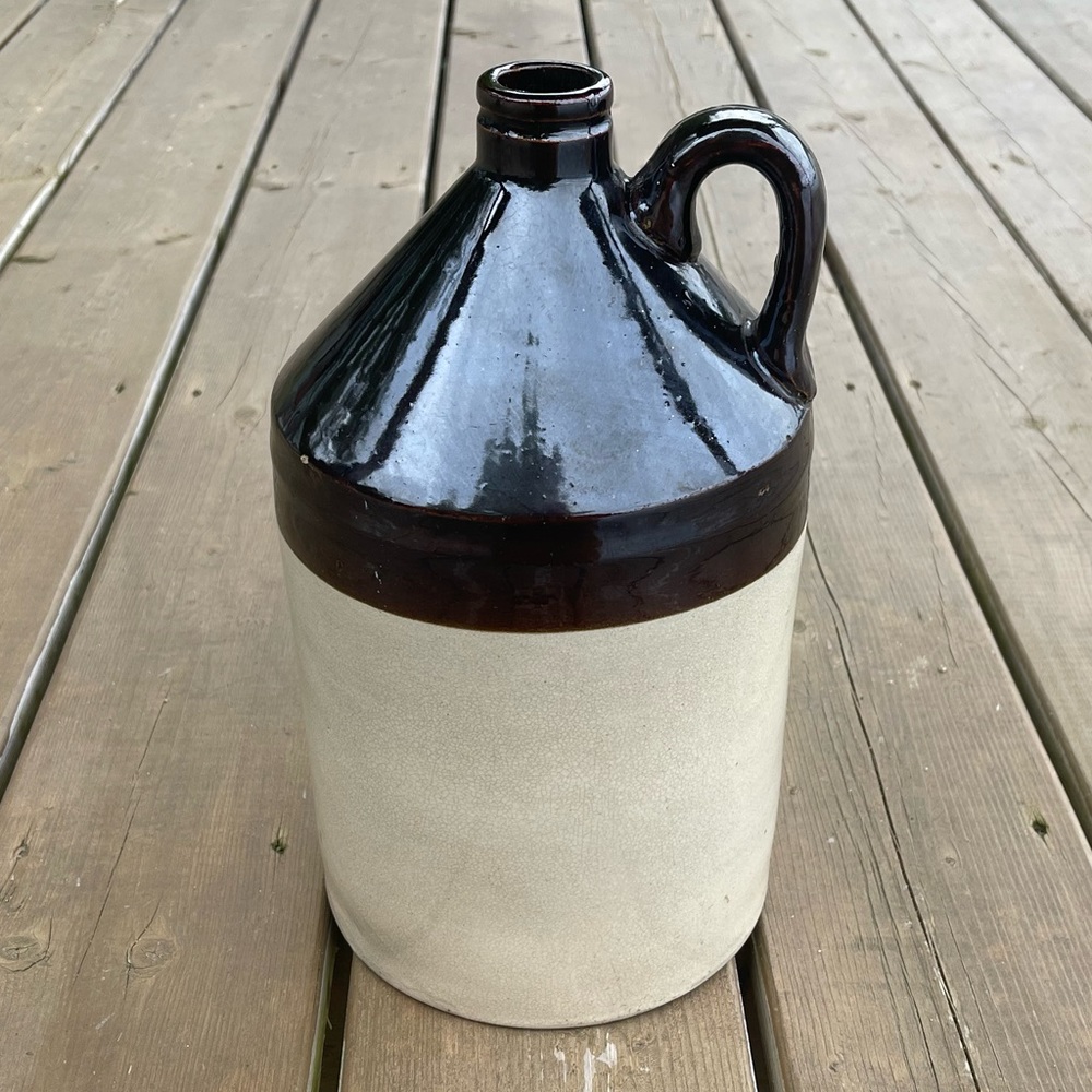 Vintage Sherwood Bros Pottery of New Brighton, PA One Gallon Stoneware Jug Crock